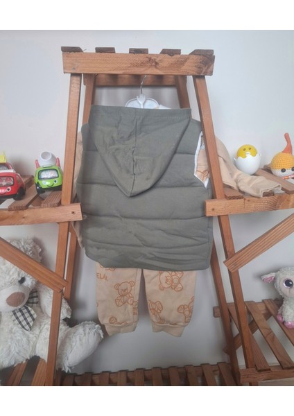 Bebek Kapüşonlu 3'lü Takım