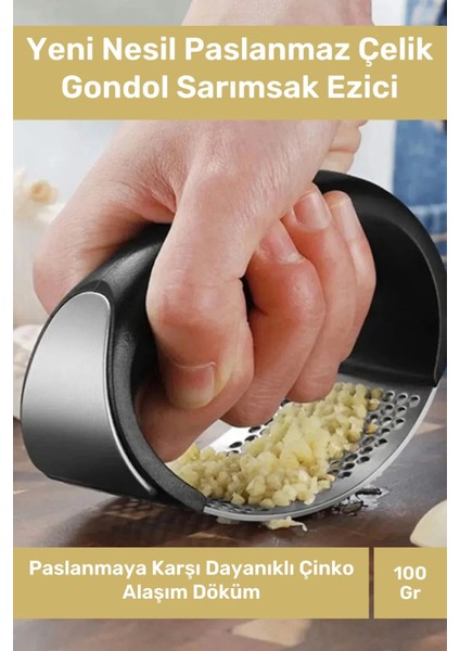 Premium Seri Pratik Kolay Temizlenir Paslanmaz Çelik Pratik Mutfak Sarımsak Ezme Rendesi