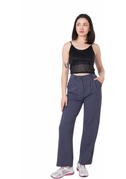 Looksense Kadın Kemerli Çift Köprülü Pantolon 01014