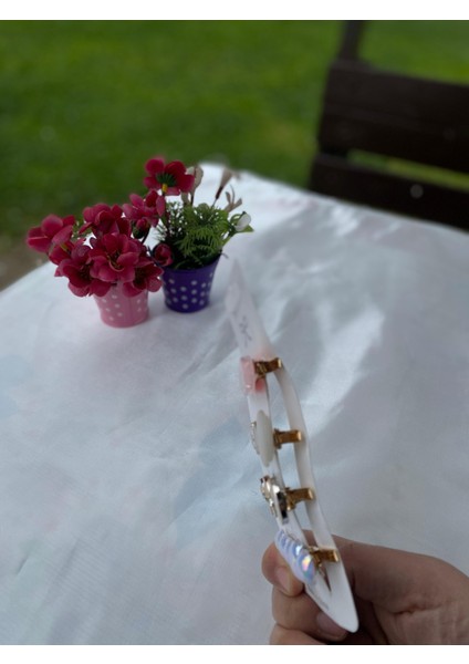 Çoçuk ,Genç ,Kadın, 1paket 4 adet Demir Klıpsli Pembe,incili, çiçekli, Şık Toka Seti modelleri