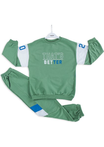 Erkek Çocuk Better Baskılı Örme Basic Oversize Eşofman Takımı