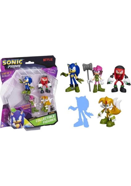 Sonic Prime 5 Li Figür Seti S2 Kulaklıklı Doktor Don't modelleri