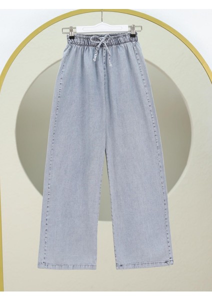 Beli Lastikli Cepli Bol Paça Kot Pantolon