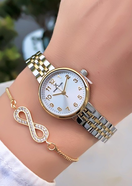 Çelik Kadın Kol Saati 3 Atm Su Geçirmezlik 2 Yıl Garantili Bileklik Hediyeli