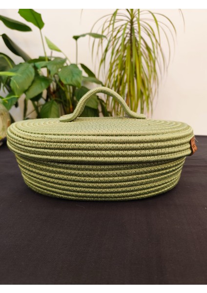 Jüt Hasır Sepet Oval Kapaklı Organizer 30 x 20 modelleri