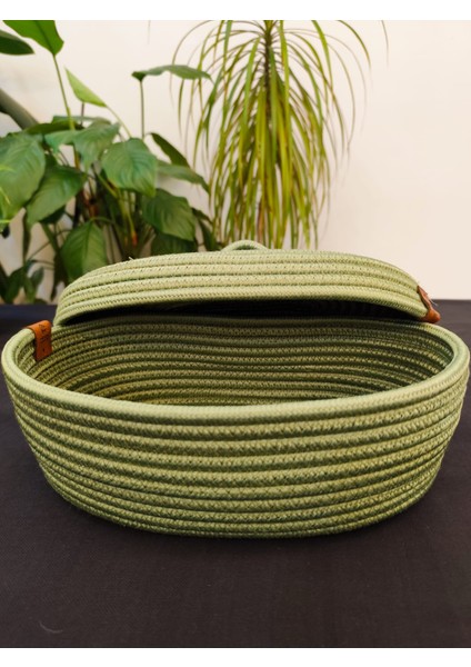 Jüt Hasır Sepet Oval Kapaklı Organizer 30 x 20 fırsatları