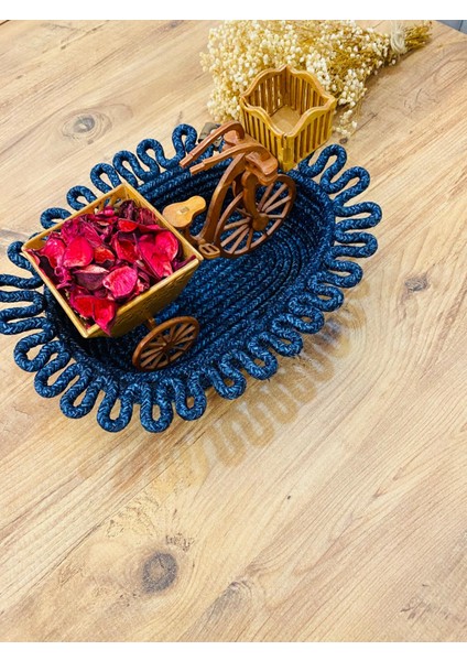 Jüt Hasır Sepet Oval Organizer 20X30