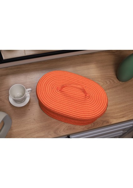 Jüt Hasır Sepet Oval Kapaklı Organizer 30 x 20 modelleri