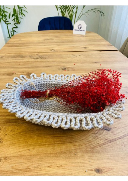 Jüt Hasır Sepet Oval Organizer 20X30