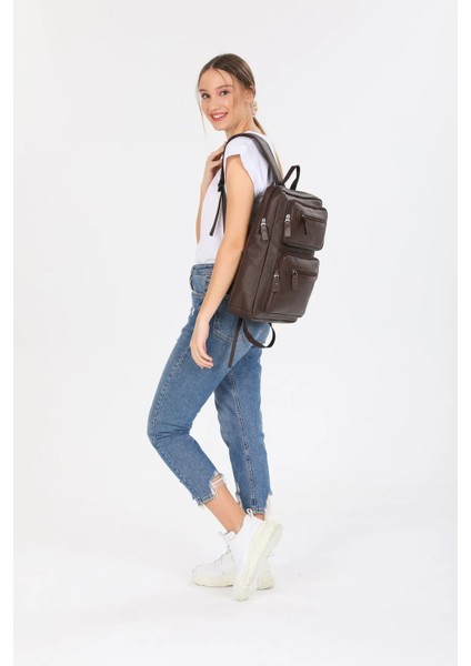 Unisex Suya Dayanıklı 15.6 Inç Uyumlu Bilgisayar-Notebook Uyumlu Suni Deri Sırt Çantası modelleri