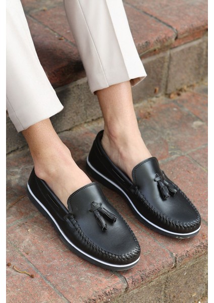 Roger Siyah Cilt Garantili Erkek Günlük Klasik Casual Rahat Ortopedik Ayakkabı ROGER-9168 modelleri