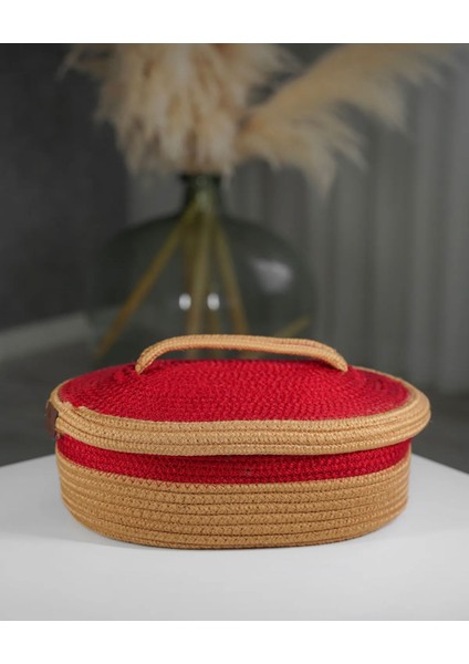 Jüt Hasır Sepet Oval Kapaklı Organizer 30X20 fiyatları