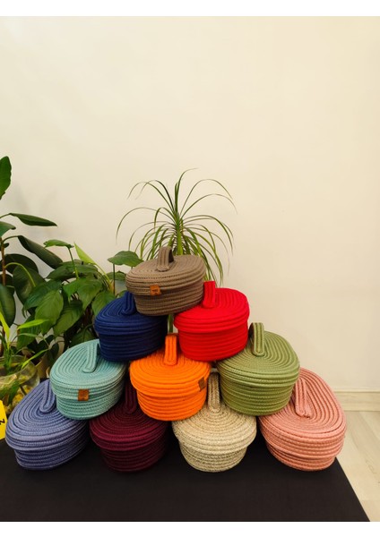 Jüt Hasır Sepet Oval Kapaklı Organizer 30 x 20 indirimleri