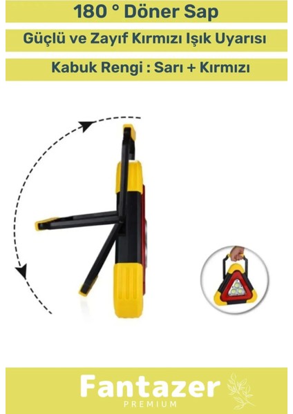 Premium Su Geçirmez 3 Ledli Solar Üçgen Reflektör Güneş Enerjili Refluj Lambası
