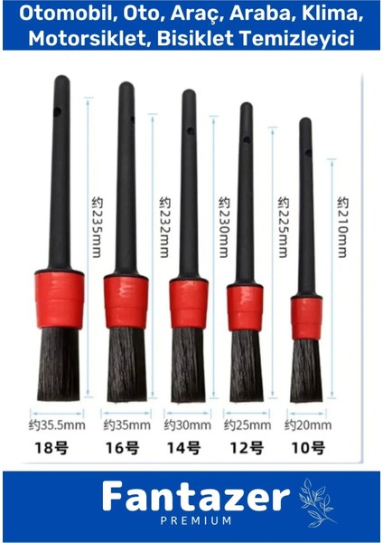 Özel Üretim Pratik Islak Kuru Otomobil Oto Araç Araba Klima Temizlik Detay Fırçası 5+1 Set fiyatları