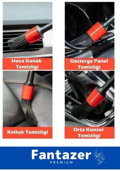 Özel Üretim Pratik Islak Kuru Otomobil Oto Araç Araba Klima Temizlik Detay Fırçası 5+1 Set modelleri