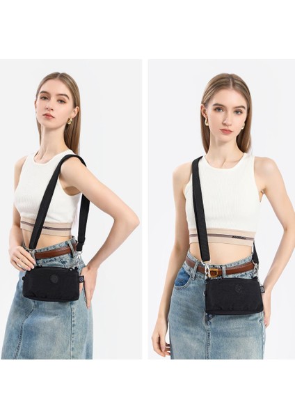 Minik Boy Krinkıl Kumaş Kadın Postacı Çantası Smart Bags 3268