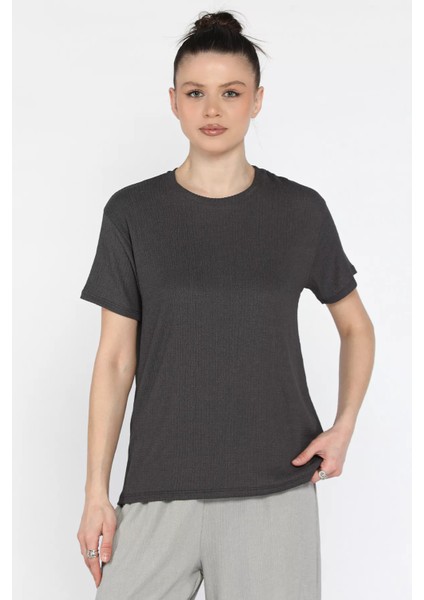 Kadın Bisiklet Yaka Basic Tişört