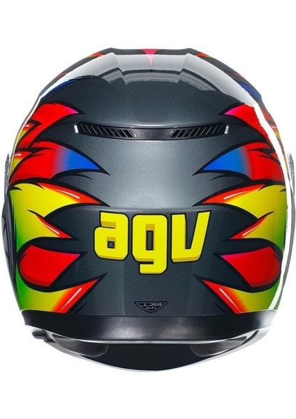 K3 Birdy 2.0 Grey Yellow Red Kapalı Kask