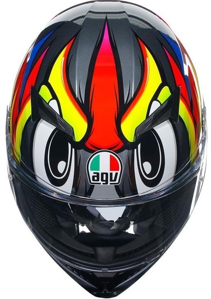 K3 Birdy 2.0 Grey Yellow Red Kapalı Kask