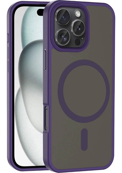 Apple iPhone 16 Pro Max Kılıf M-Safe Şarj Özellikli Mat Arka Yüzey Zore Sio Kapak