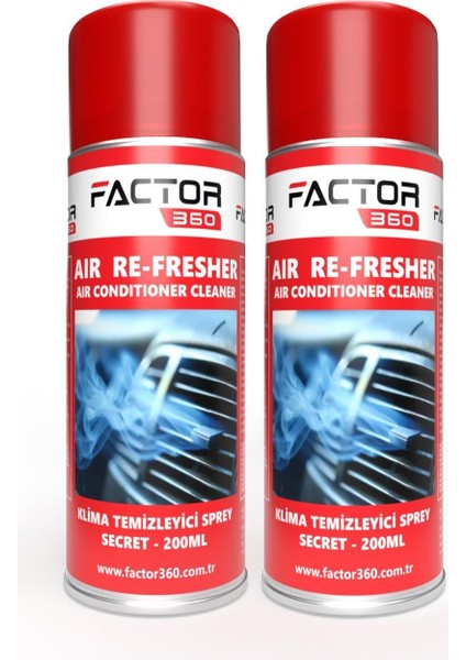 Araba Klima Ortam Temizleyici Hava Tazeleyici Koku Bombası | Air Re-Fresher Secret 200ML 2 Adet
