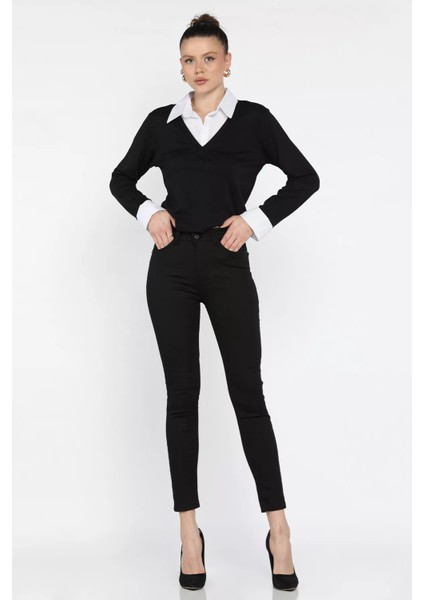 Kadın Likralı Jean Kot Pantolon