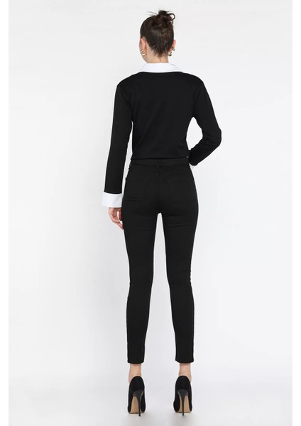 Kadın Likralı Jean Kot Pantolon