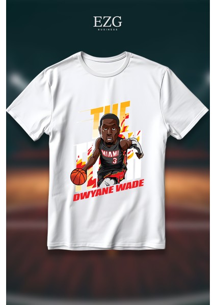 Dwyane Wade The Flash Model T-Shirt Unisex %100 Pamuklu Rahat Regular Baskı Tişört
