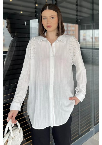 Omuz Incili Kadın Gömlek