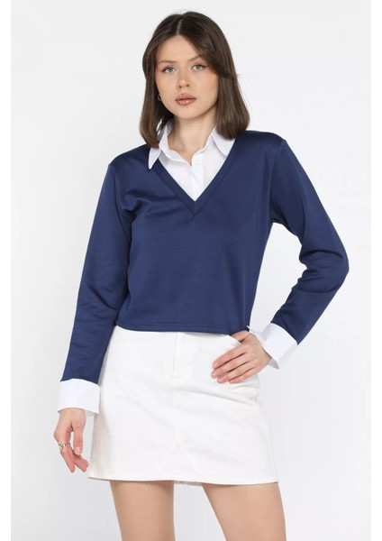 Kadın Gömlek Yaka Bluz