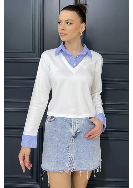 Kadın Gömlek Yaka Bluz