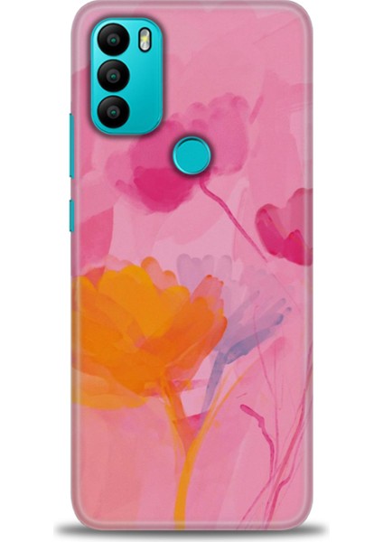 General Mobile Gm 21 Plus Kılıf Hd Baskılı - Turuncu Pembe