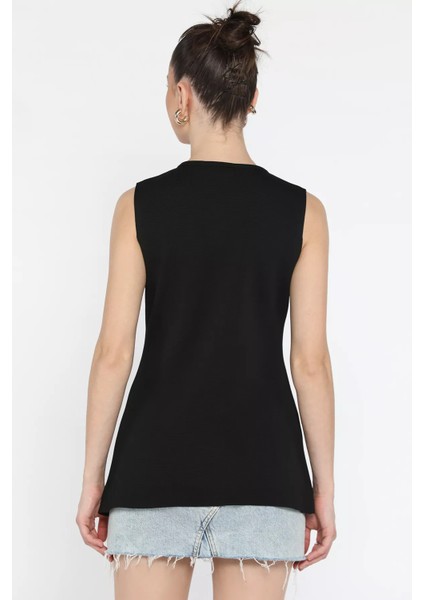 Kadın Bisiklet Yaka Düğmeli Triko Yelek (S-M-L Beden Uyumludur) modelleri