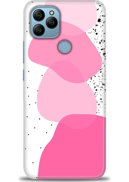General Mobile Gm 21 Kılıf Hd Baskılı - Pembe Beyaz Siyah