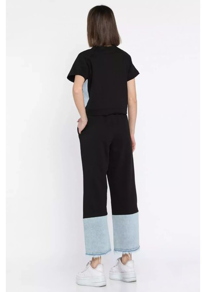 Kadın Kot Garnili Püsküllü Tişört Pantolon Ikili Takım modelleri