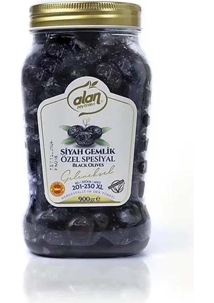 Siyah Zeytin Gemlik Özel Spesiyal Geleneksel 201-230 900 G E