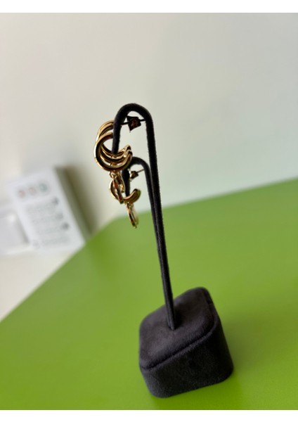 Gezegen, Ay ve Yıldız Figürlü 3’lü Halka Çelik Küpe modelleri