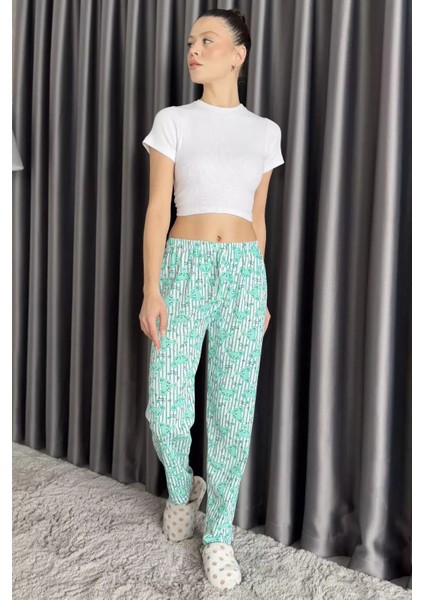 Desenli Bel Lastikli Kadın Pijama Altı fiyatları