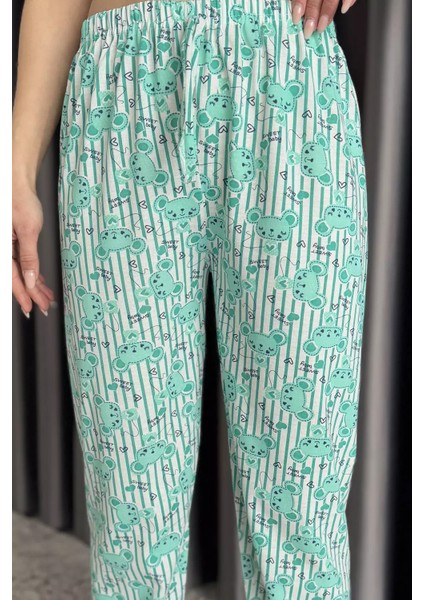 Desenli Bel Lastikli Kadın Pijama Altı fırsatları