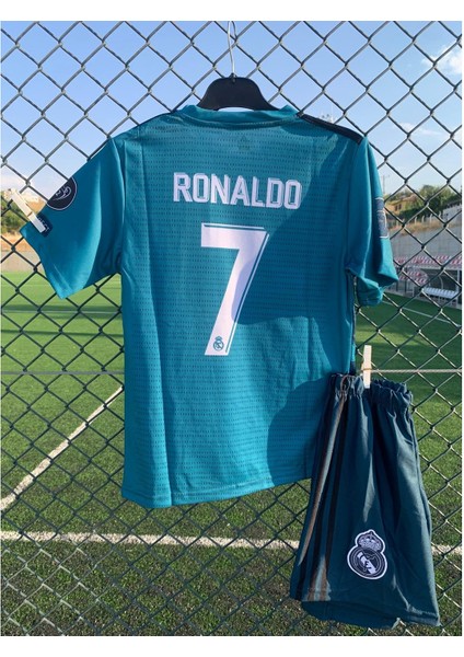 Turkuaz Renk .R.Madrid. C.Ronaldo Efsana Futbolcu Çocuk Forması modelleri