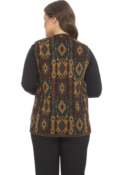 Kadın Etnik Desen Klasik Triko Örgü Kilim Anne Yelek 1052 fiyatları