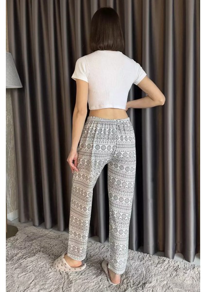 Kadın Bel Lastikli Desenli Alt Pijama