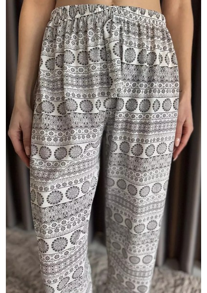 Kadın Bel Lastikli Desenli Alt Pijama
