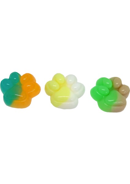 (3 Adet) Kedi Patisi Squishy 4 cm Süper Esnek Sukuşi
