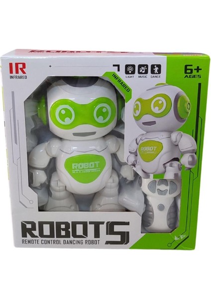 Uzaktan Kumandalı Işıklı Müzikli Dans Eden Akıllı Robot - Yeşil