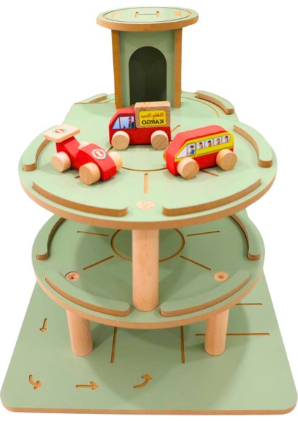 Ahşap Katlı Otopark Garaj Oyuncak 3 Araba Hediyeli fiyatları