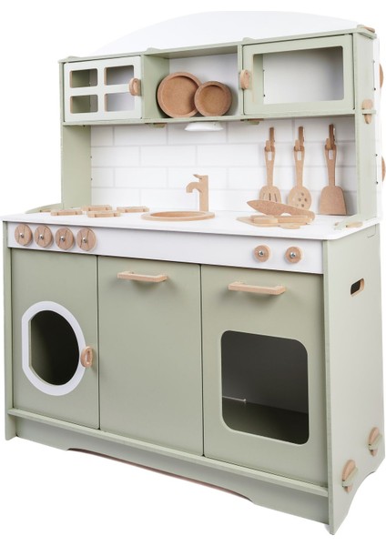 Montessori Ahşap Oyuncak Çocuk Mutfak Seti 1 LED Hediye modelleri