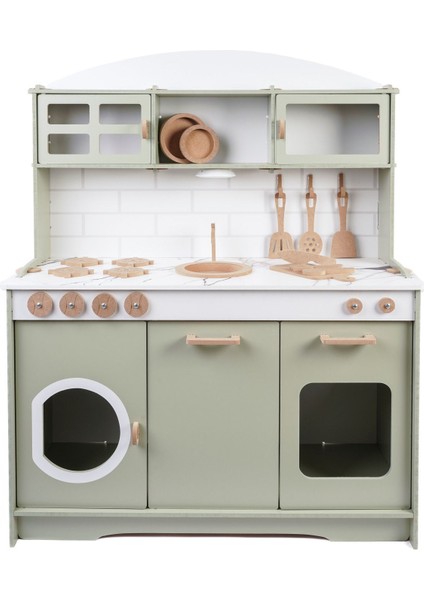 Ahşap Büyük Mutfak 9 Parça Servis Seti Mutfak 13