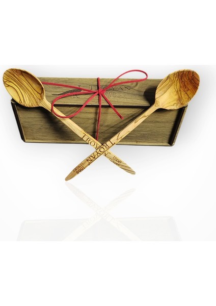 Vintage İkili Set, Zeytin Ağacı 22 cm. Çorba Kaşığı, Doğal ve sağlıklı modelleri